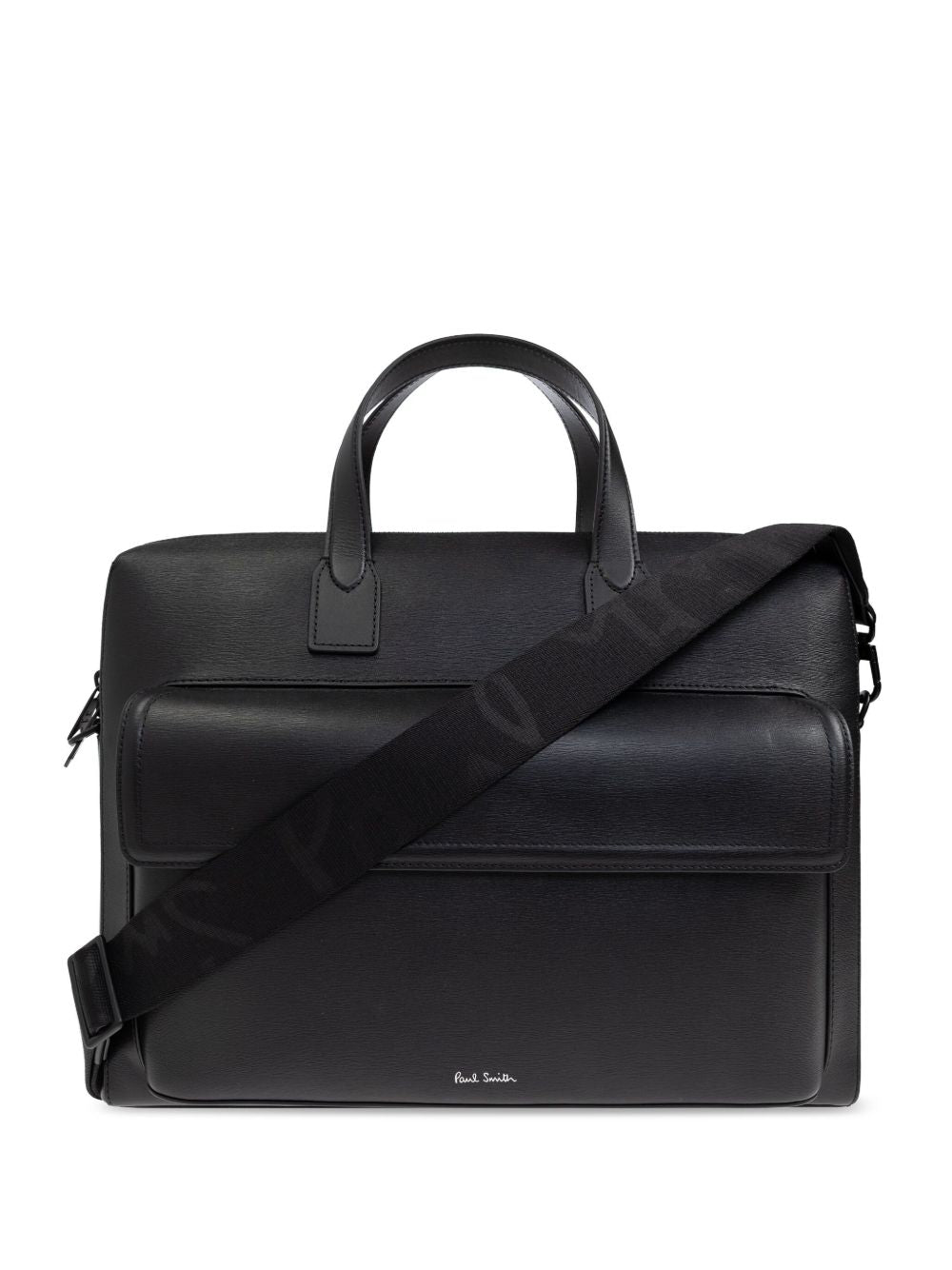 PAUL SMITH Classic Leather Briefcase with Dual Top Handles