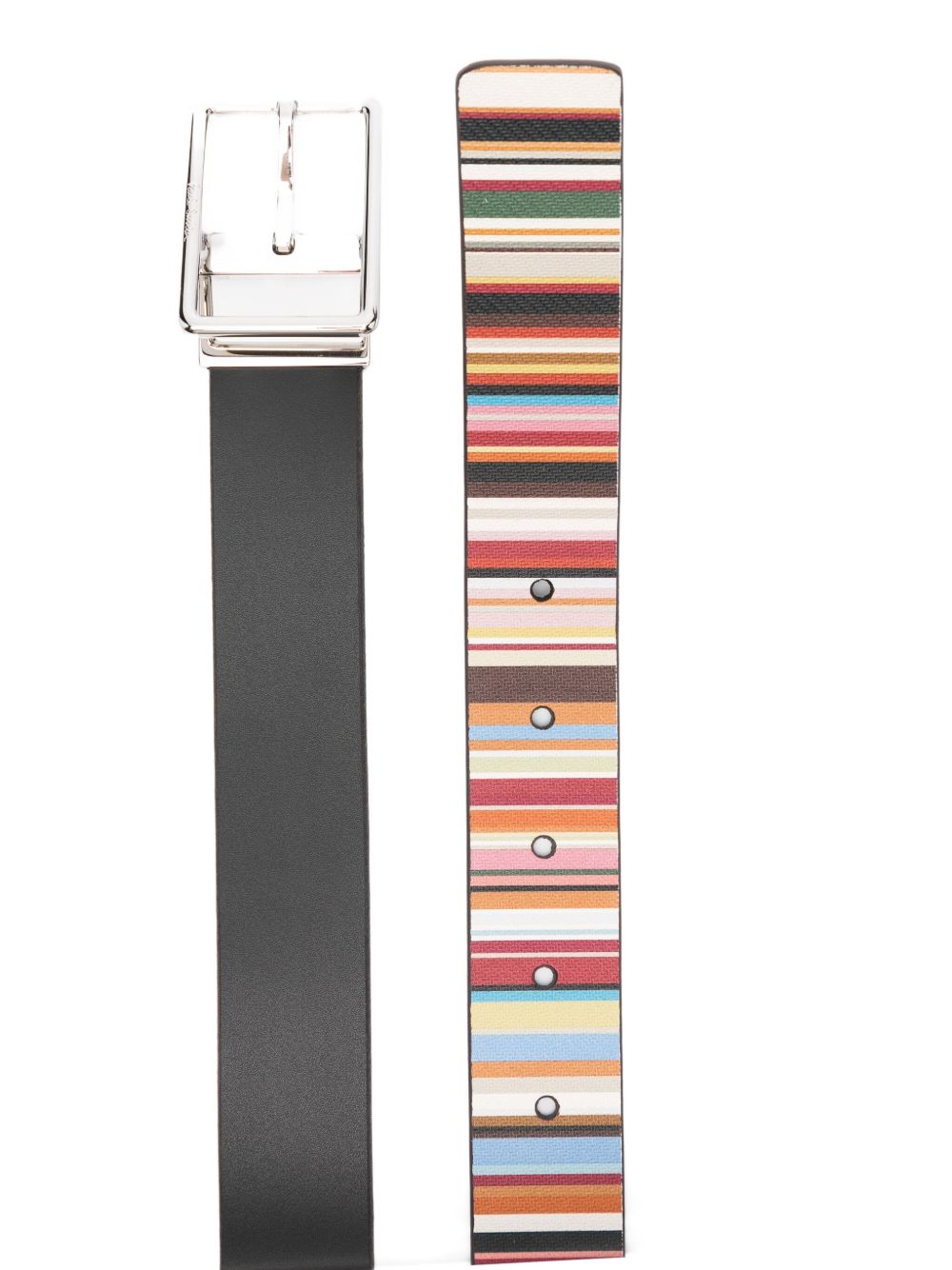 PAUL SMITH Reversible Leather Belt with Rectangular Buckle