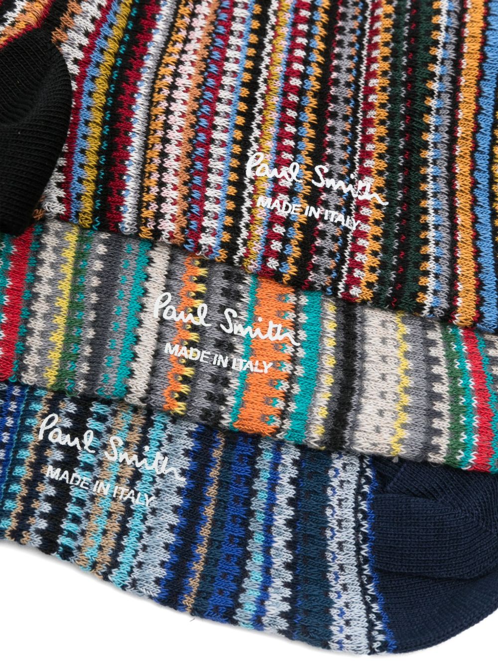 PAUL SMITH Three-Pack Printed Ankle Socks