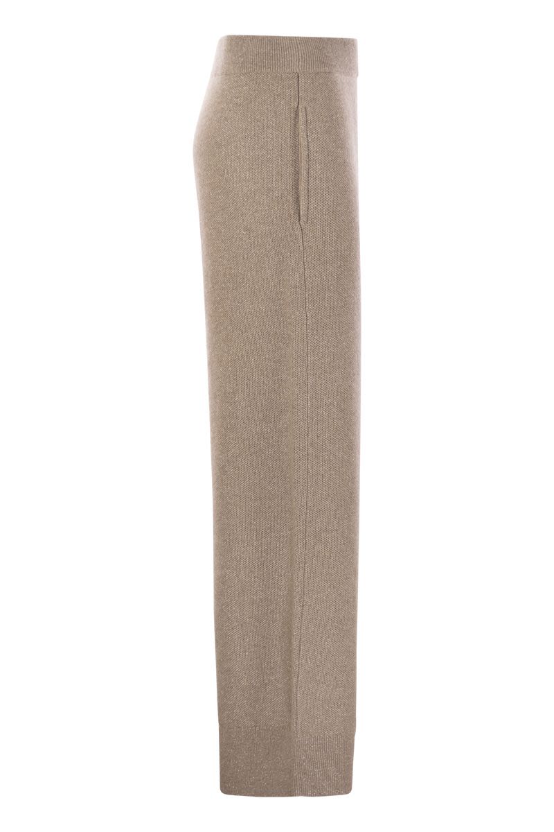 BRUNELLO CUCINELLI English Rib Cashmere and Viscose Knit Trousers for Women