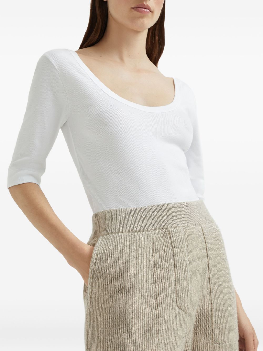 BRUNELLO CUCINELLI Cashmere Trousers with Elasticated Waistband