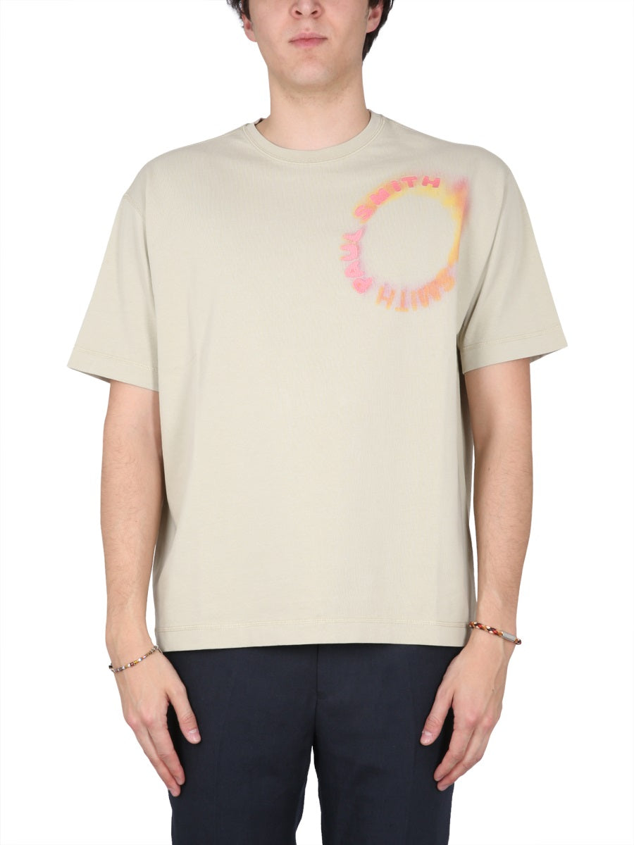 PAUL SMITH Classic Crewneck T-Shirt with Front Logo Print