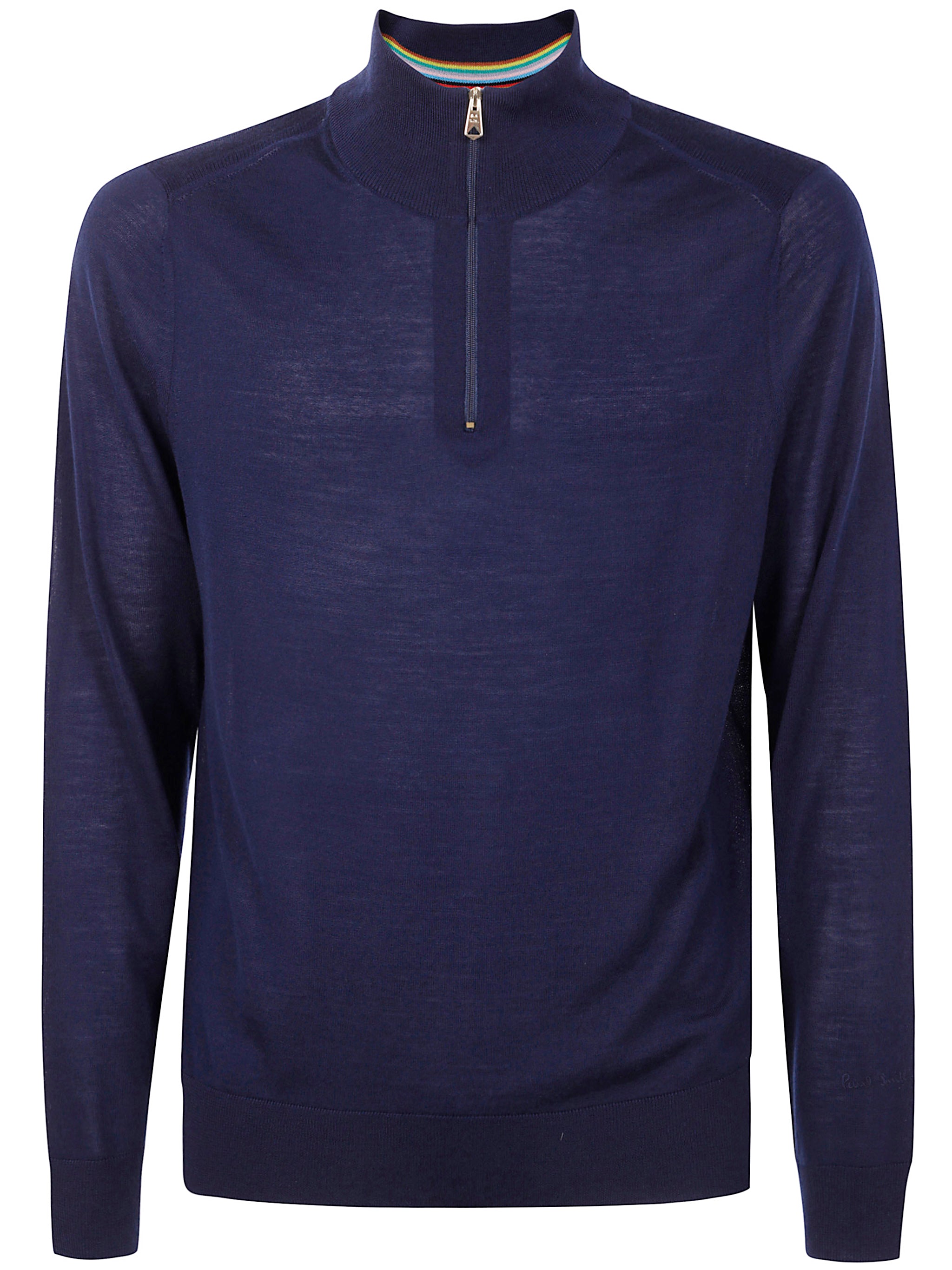 PAUL SMITH Men's Zip Neck Merino Wool Sweater