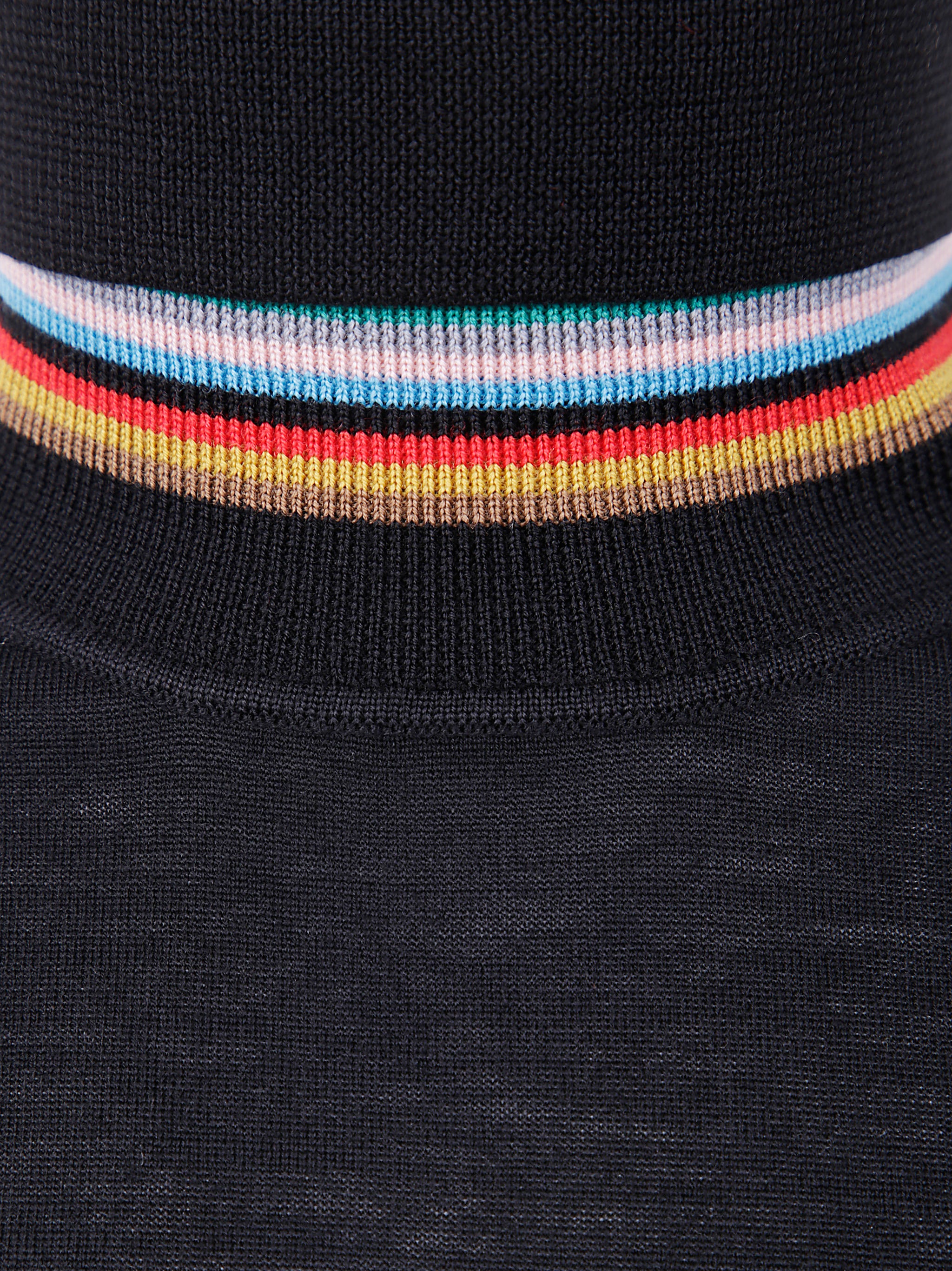 PAUL SMITH Wool Turtle-Neck Sweater with Multicolored Stripe Detail