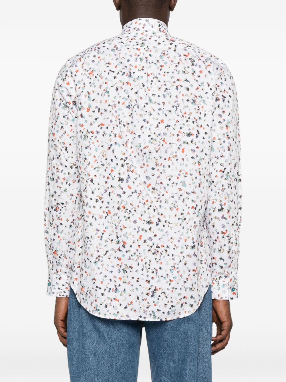 PAUL SMITH Floral Print Long Sleeve Collared Shirt