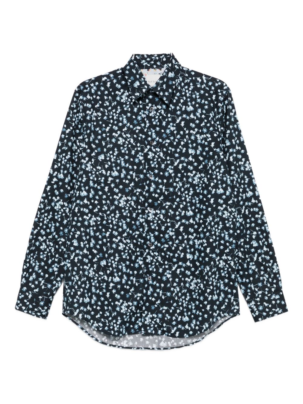 PAUL SMITH Floral Print Long Sleeve Polo Collar Shirt
