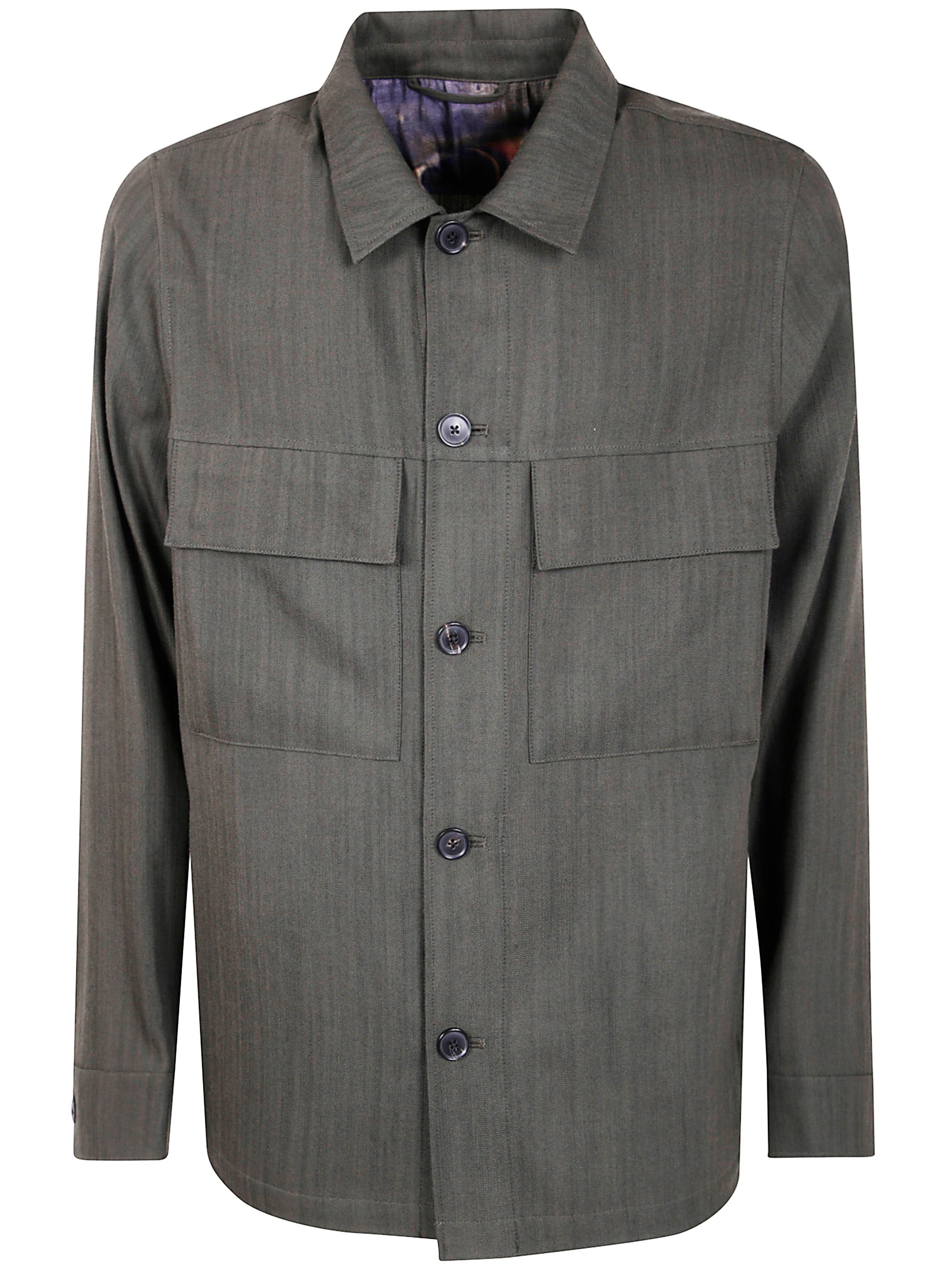 PAUL SMITH Men's Wool Blend Shirt Jacket
