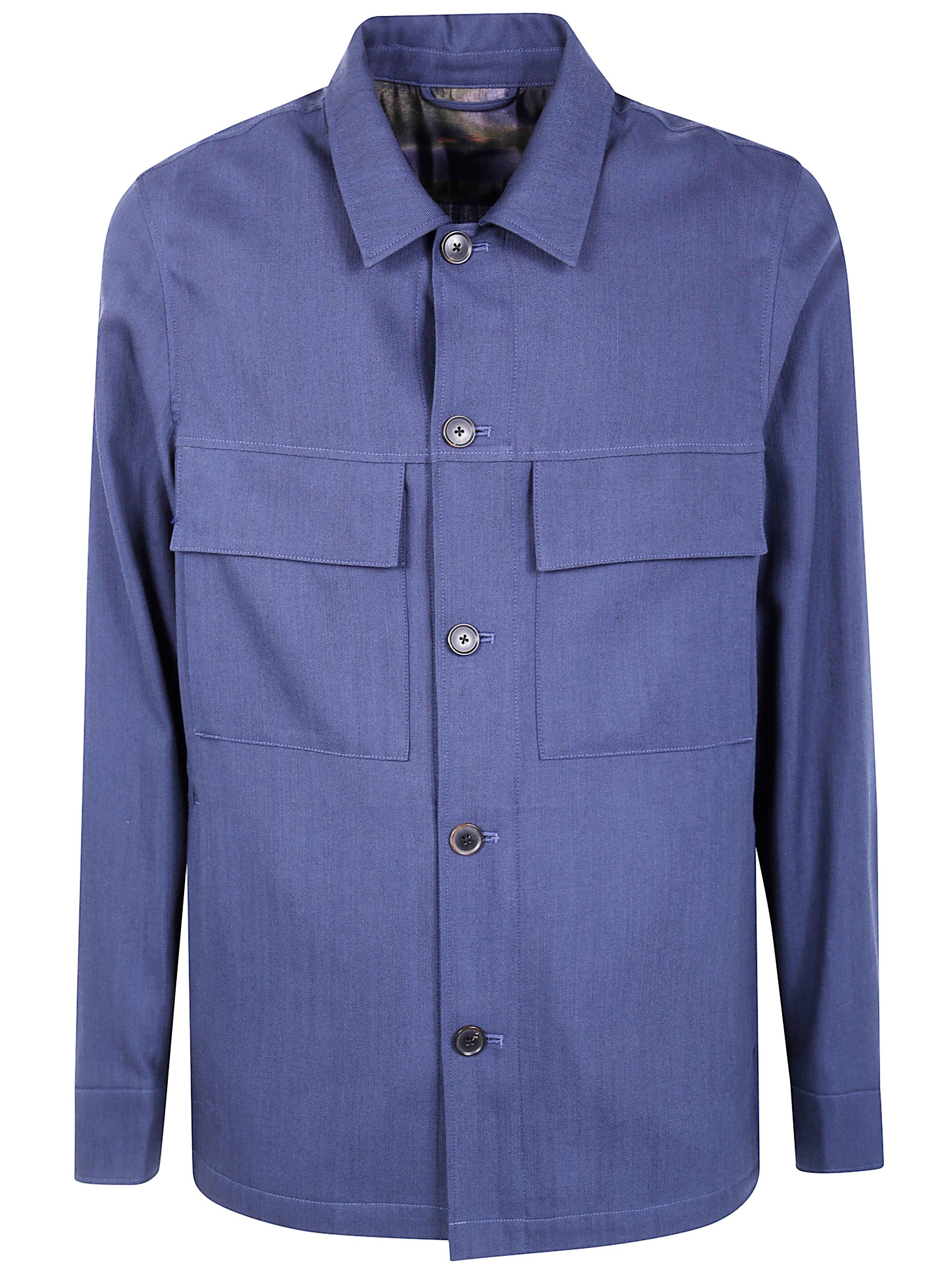 PAUL SMITH Men's Stylish Wool Blend Shirt Jacket