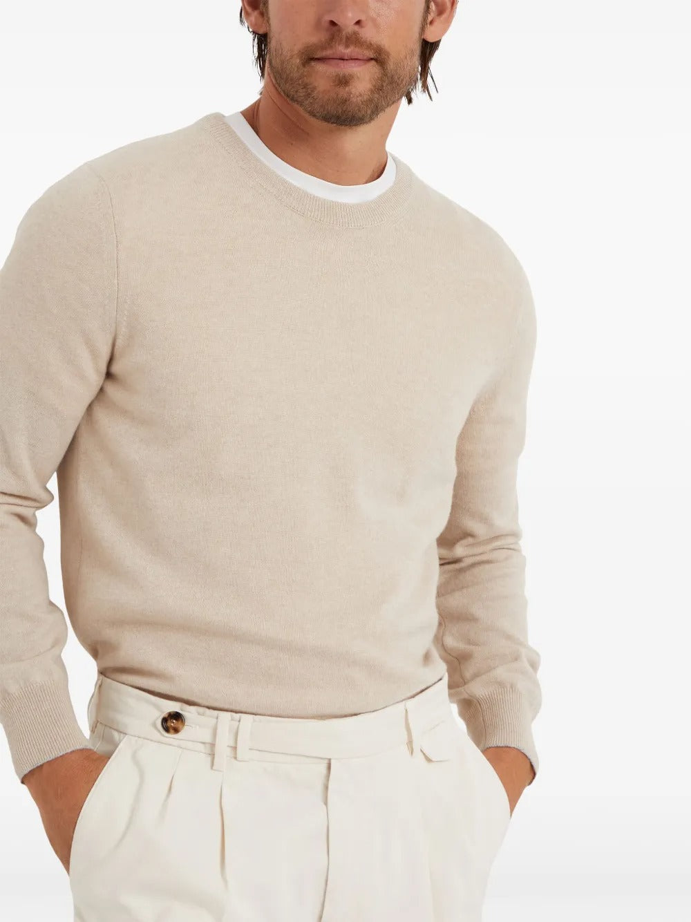 BRUNELLO CUCINELLI Cashmere Crew Neck Sweater for Men - FW25 Collection