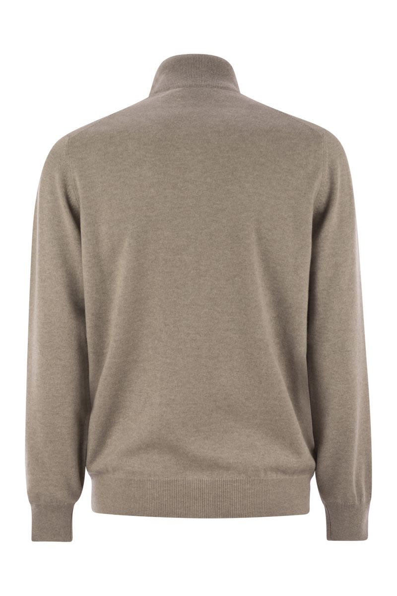 BRUNELLO CUCINELLI High-Necked Cashmere Cardigan with Zip