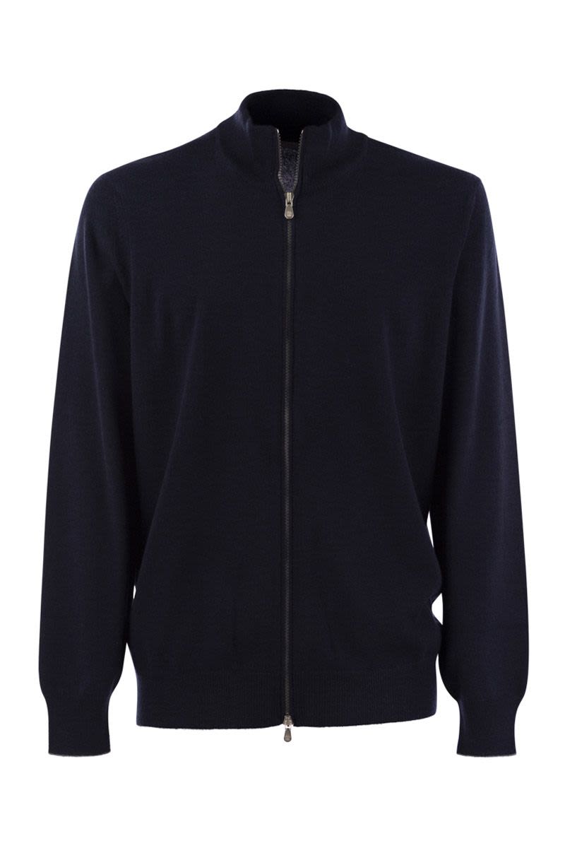 BRUNELLO CUCINELLI High-Necked Cashmere Cardigan with Zip