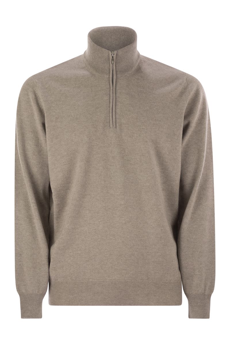BRUNELLO CUCINELLI Cashmere Turtleneck Sweater with Zipper
