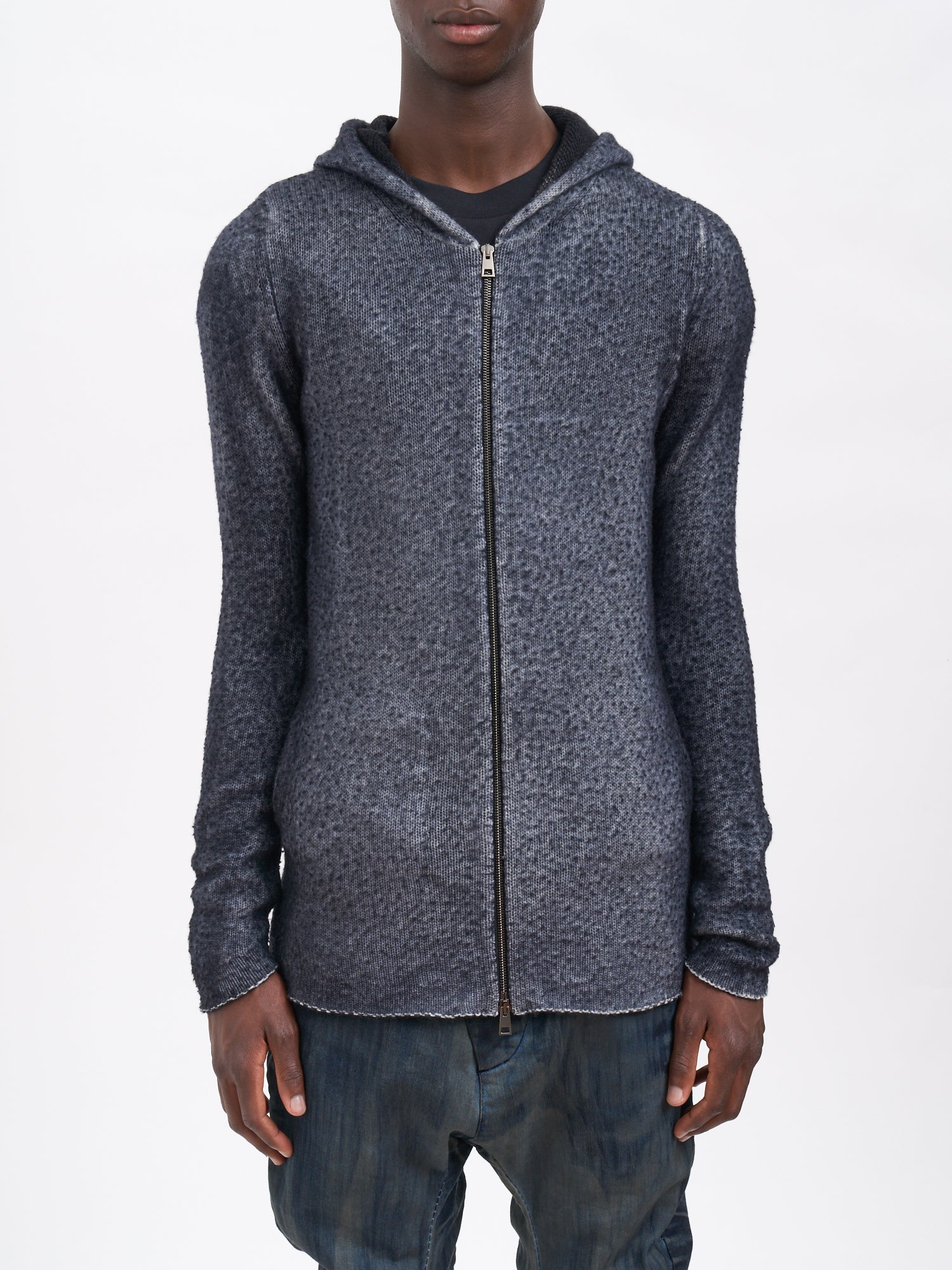 AVANT TOI Hooded Cardigan with Double-Slider Zip - Size M