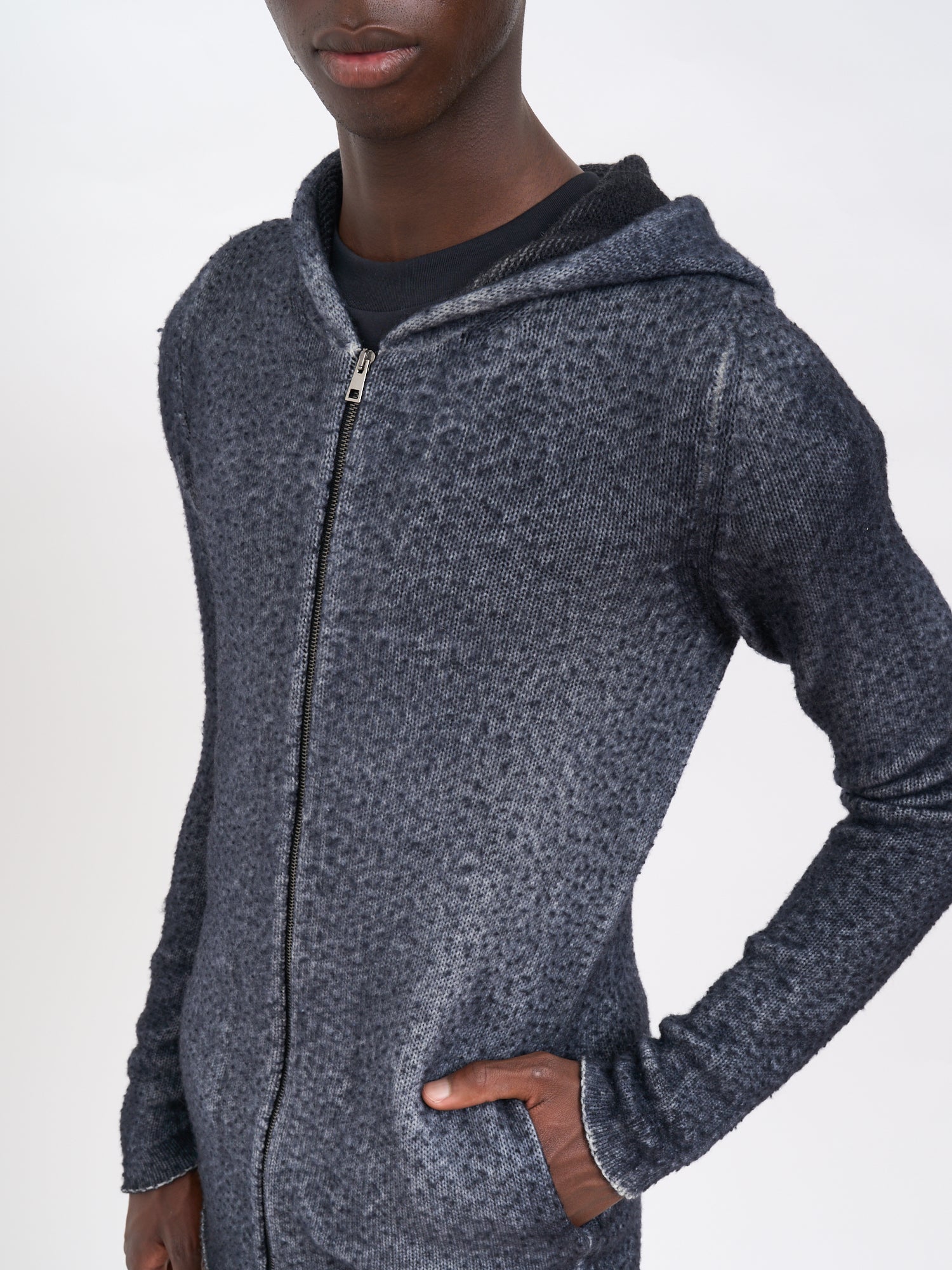 AVANT TOI Hooded Cardigan with Double-Slider Zip - Size M