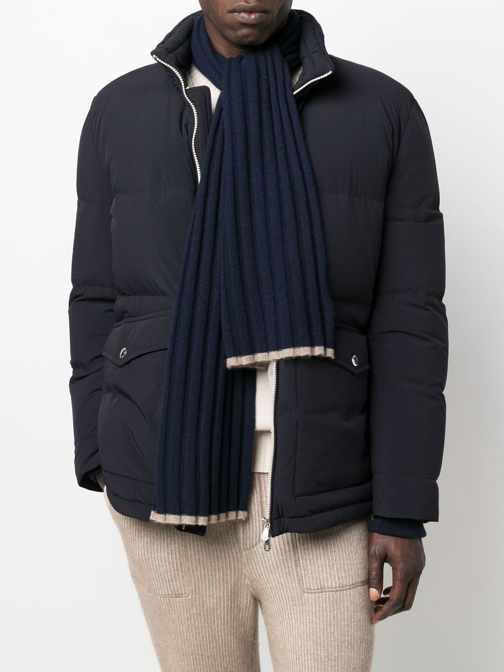 BRUNELLO CUCINELLI Chunky Ribbed Cashmere Scarf