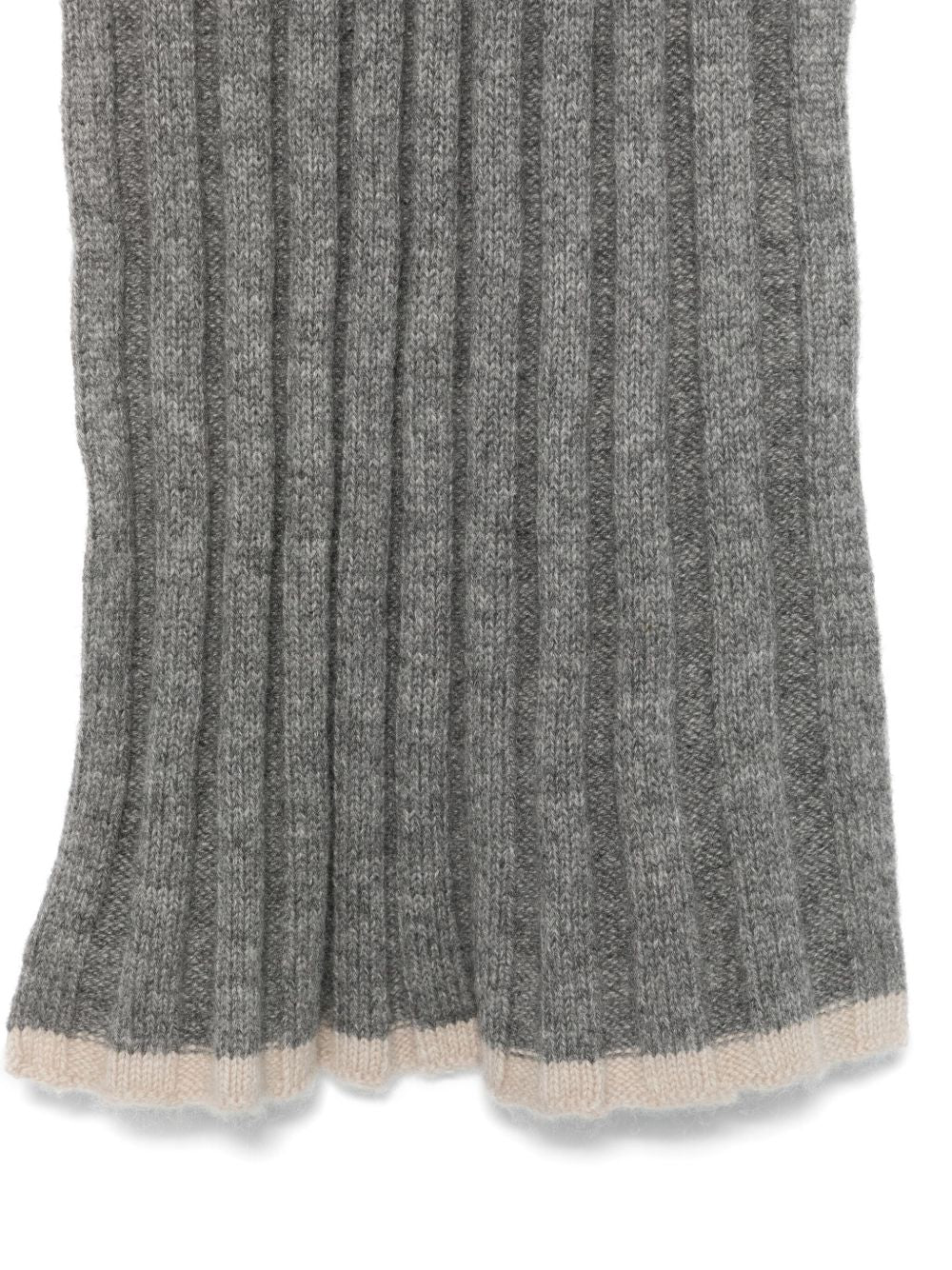 BRUNELLO CUCINELLI Cashmere Scarf - Wraparound Style with Contrasting Trim