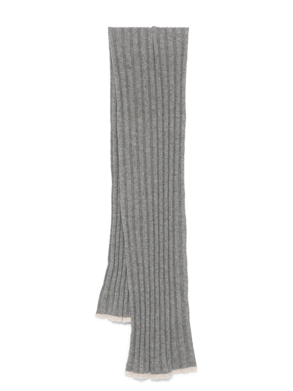 BRUNELLO CUCINELLI Cashmere Scarf - Wraparound Style with Contrasting Trim