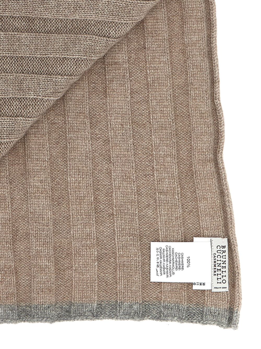 BRUNELLO CUCINELLI Ribbed Knit Cashmere Scarf for Men