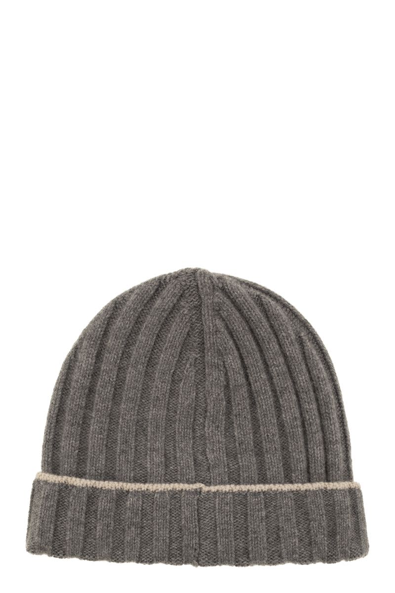 BRUNELLO CUCINELLI English Rib Cashmere Knit Beanie