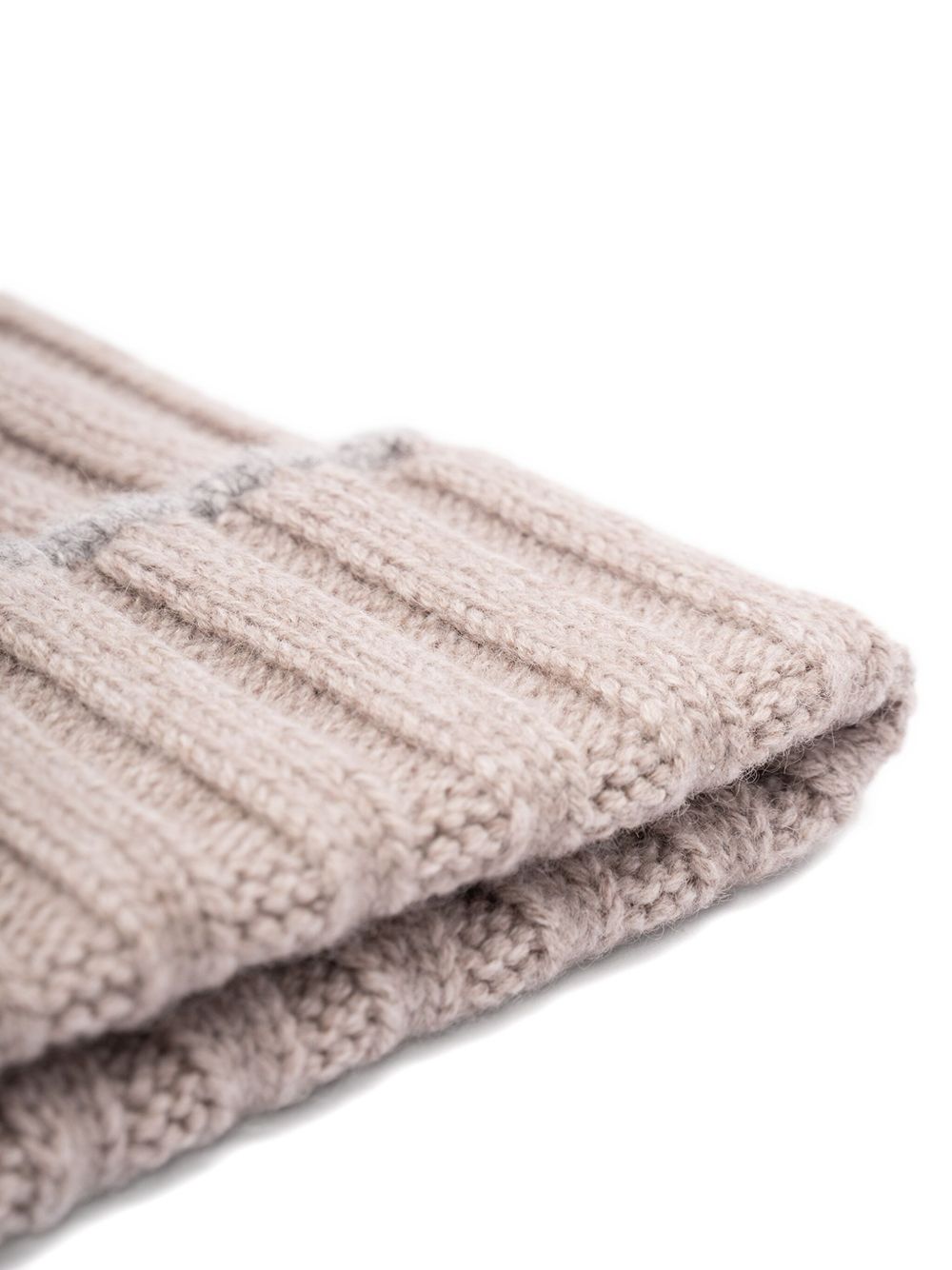 BRUNELLO CUCINELLI Cashmere Beanie with Folded Cuff and Logo Patch