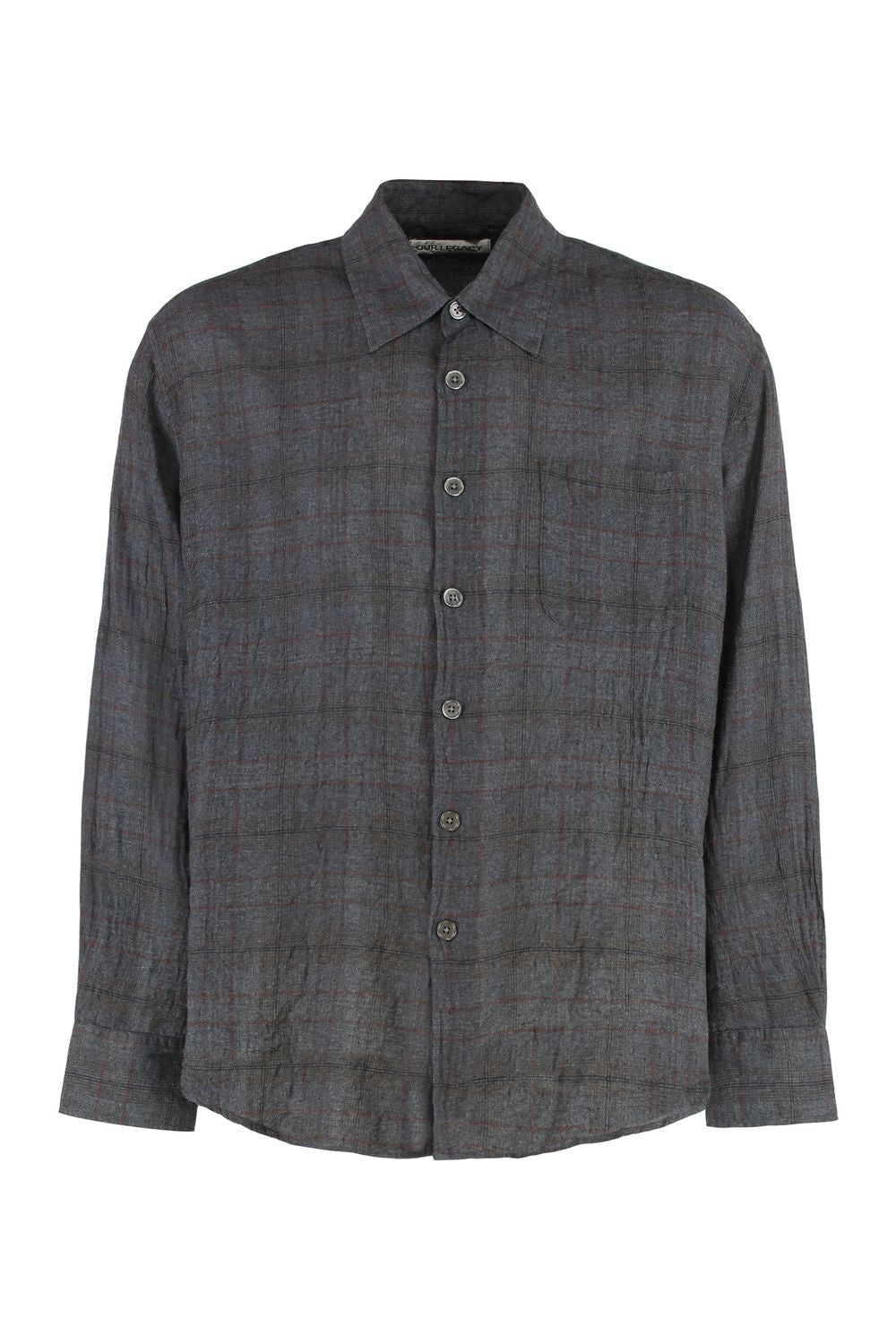 OUR LEGACY Checkered Design Cotton Blend Shirt