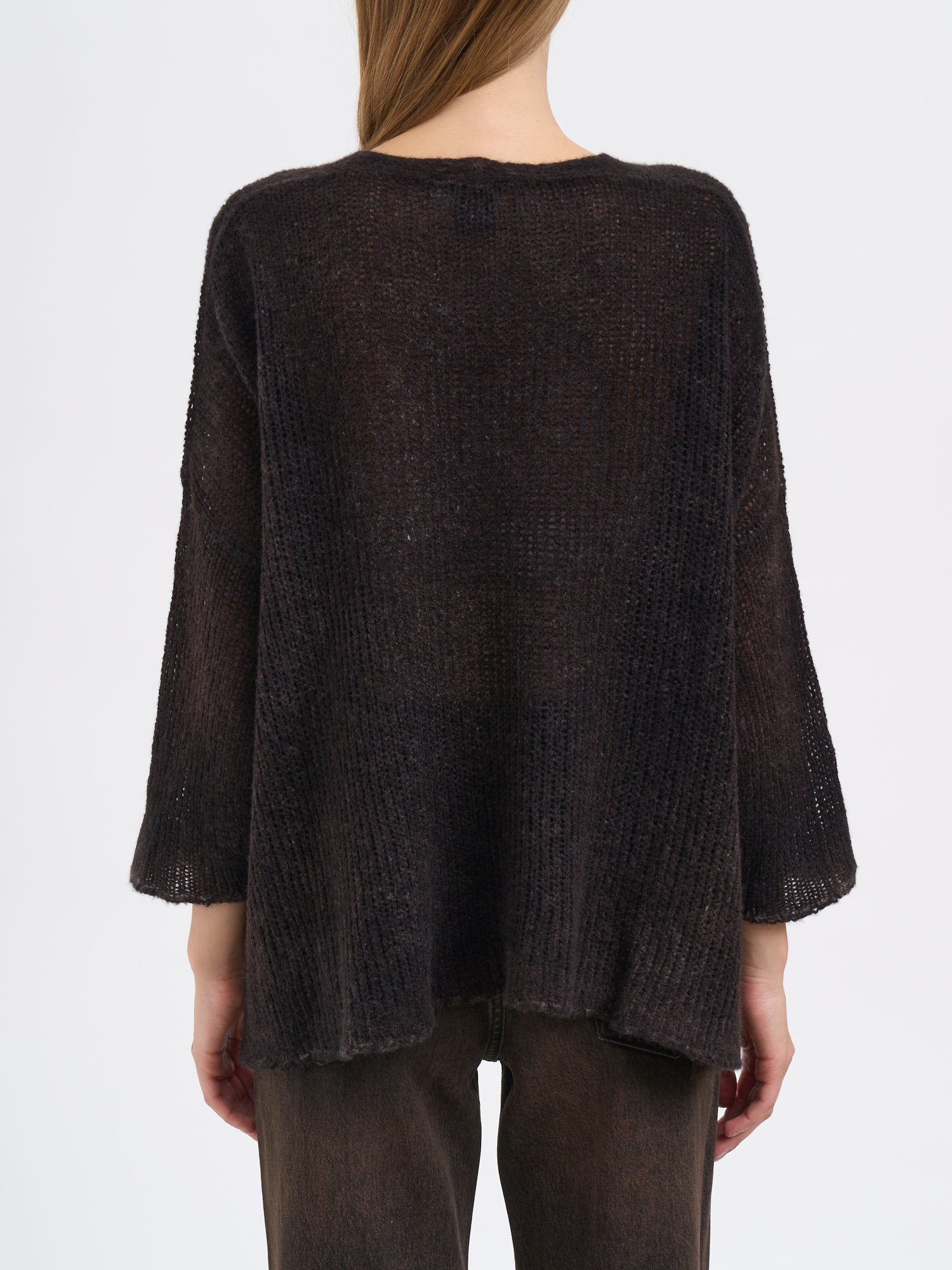 AVANT TOI Oversized V-Neck Cashmere Gauze Sweater - Size S