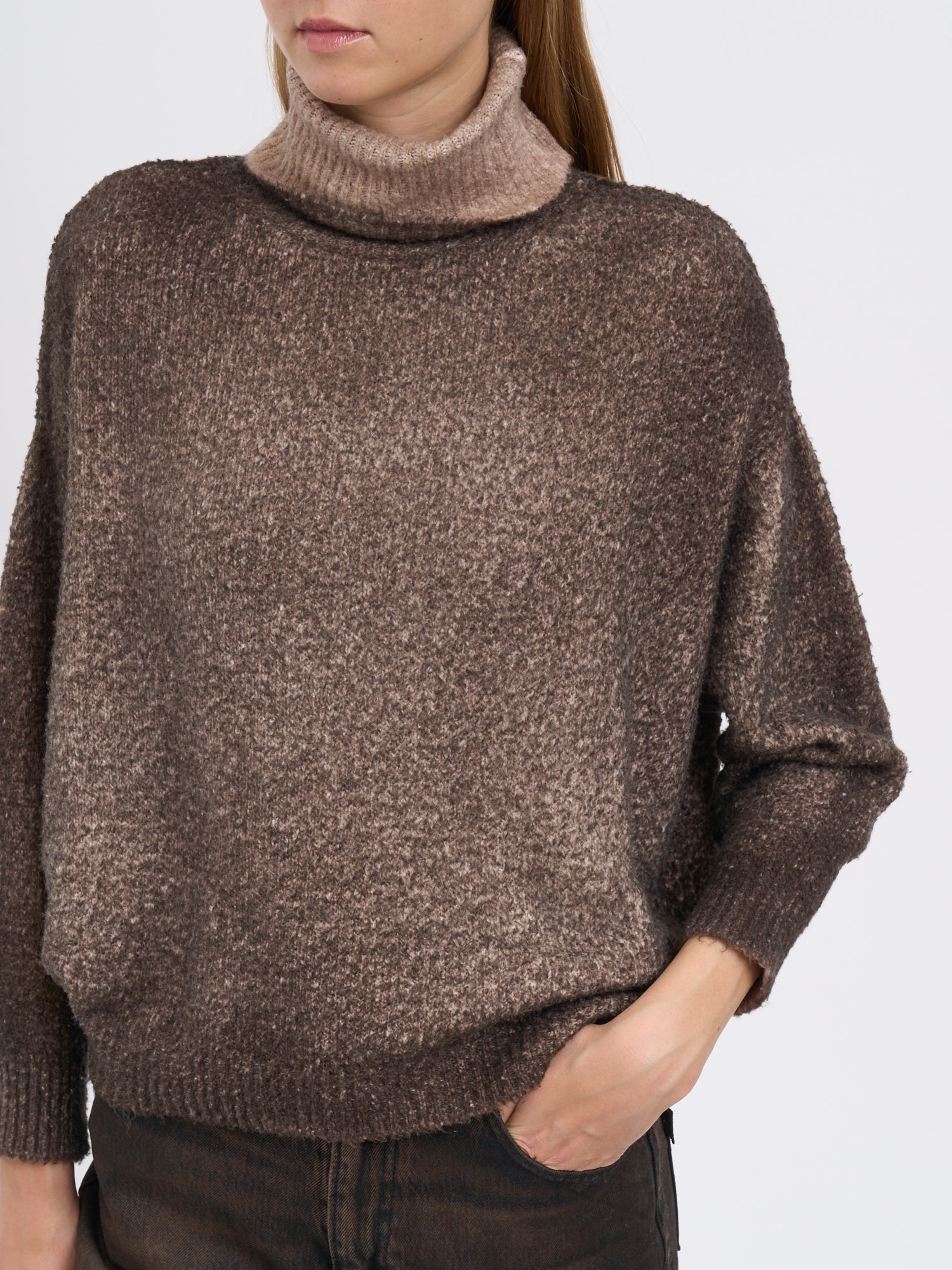 AVANT TOI Cotton High Neck Sweater with Wide Sleeves - Size S
