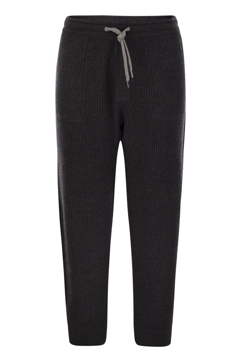 BRUNELLO CUCINELLI Cashmere Rib Knit Joggers with Drawstring - Men’s Fashion Essentials