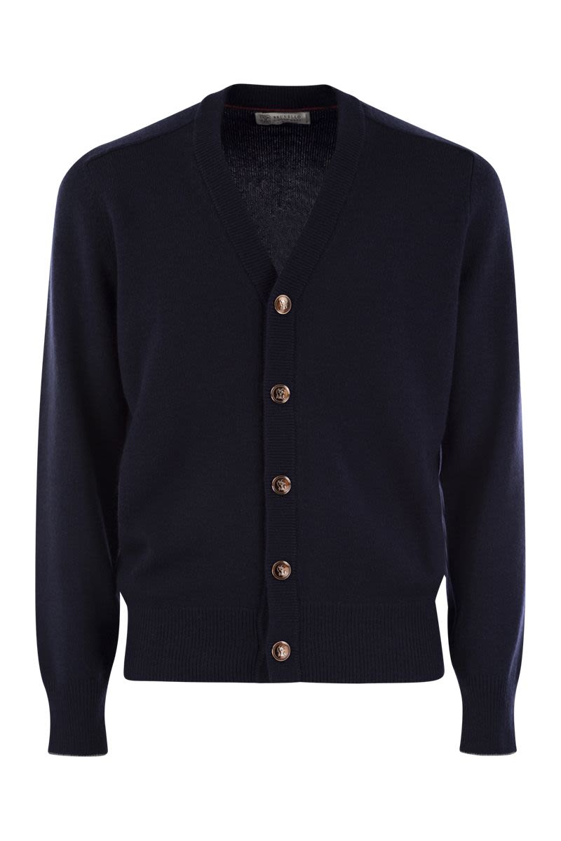 BRUNELLO CUCINELLI Alpaca, Cotton, and Wool Cardigan with Metal Buttons