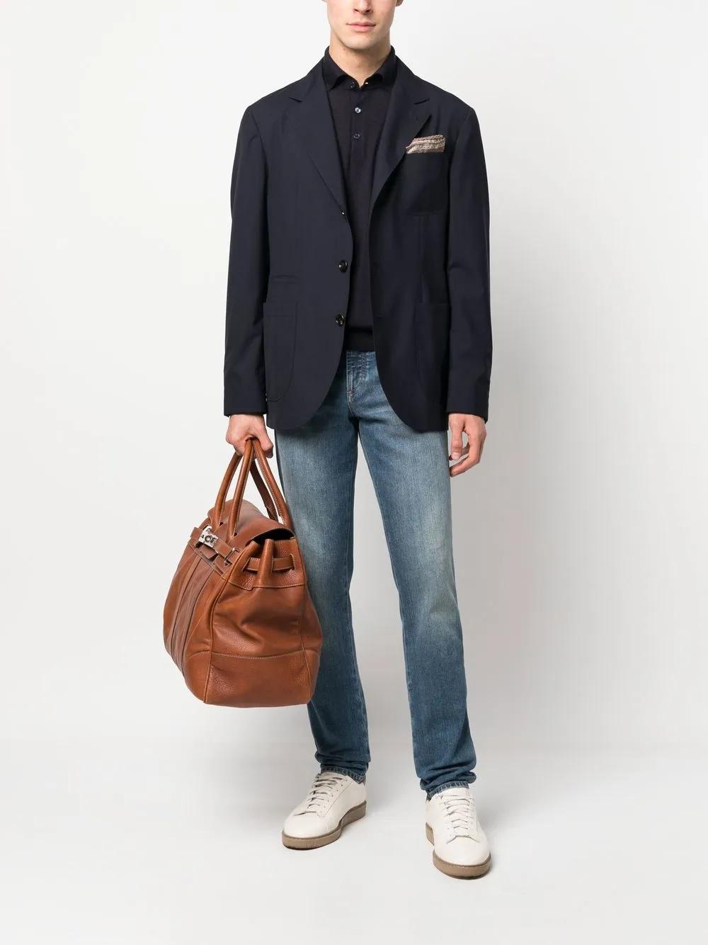 BRUNELLO CUCINELLI Long Sleeve Polo Shirt with Collar for Men