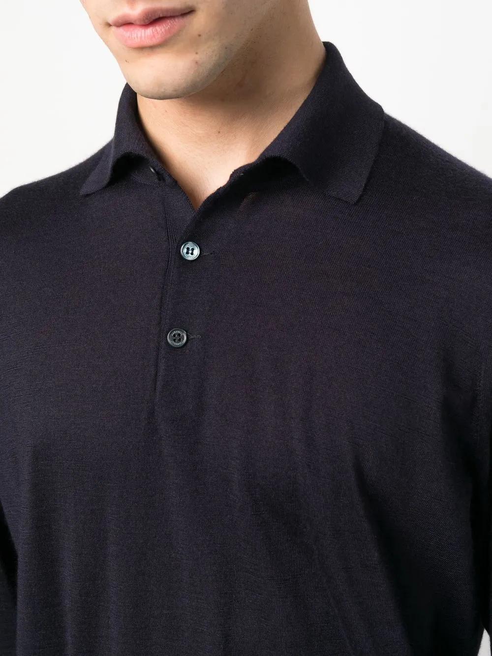 BRUNELLO CUCINELLI Long Sleeve Polo Shirt with Collar for Men
