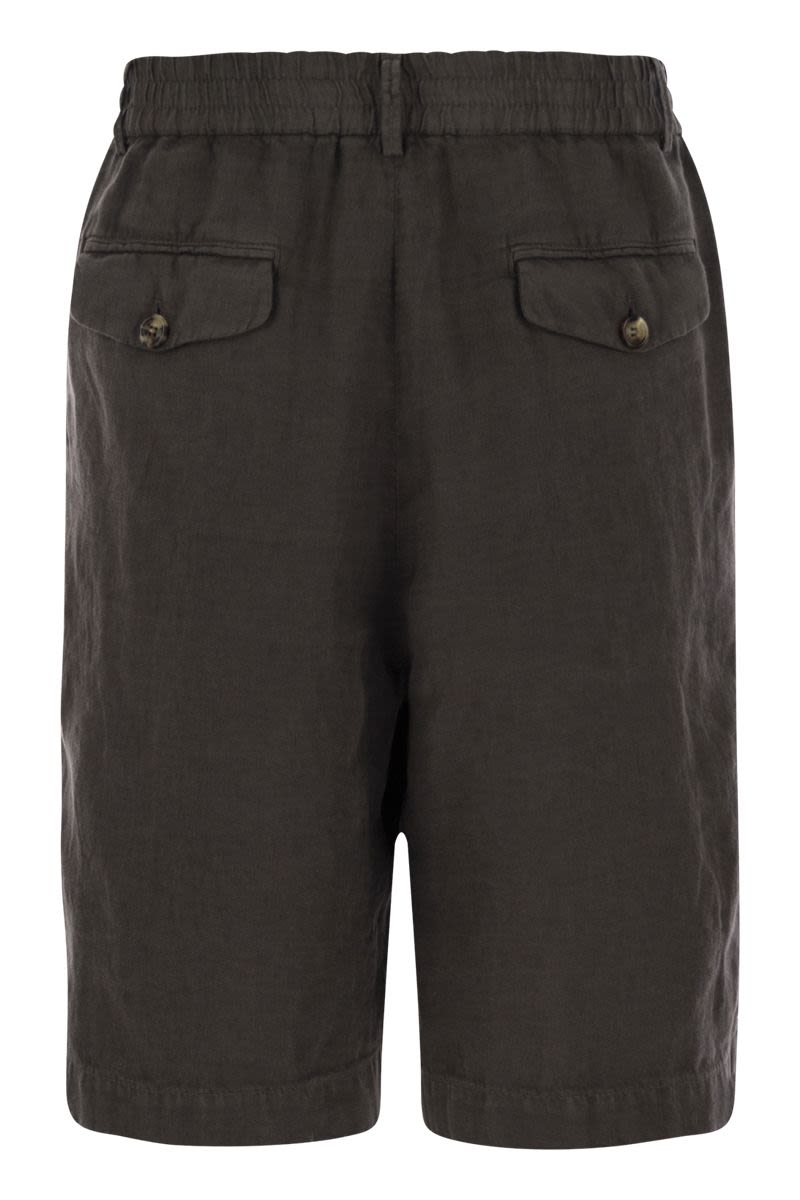 BRUNELLO CUCINELLI Bermuda Shorts in Light Linen Canvas