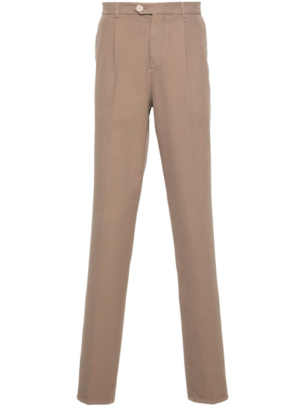 BRUNELLO CUCINELLI Cotton Twill Trousers for Men - Classic Fit