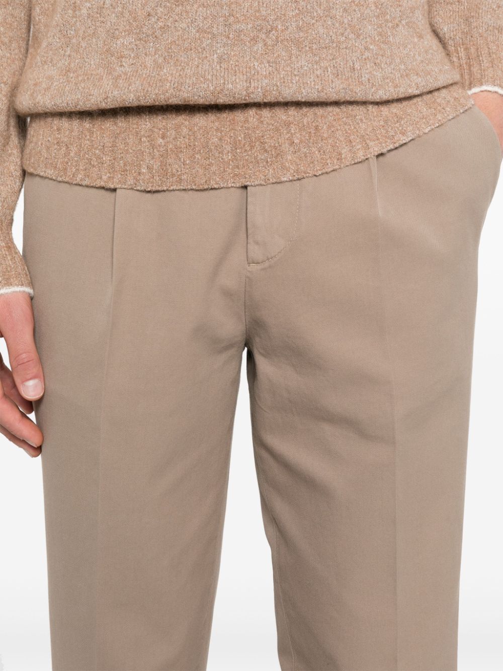 BRUNELLO CUCINELLI Cotton Twill Trousers for Men - Classic Fit