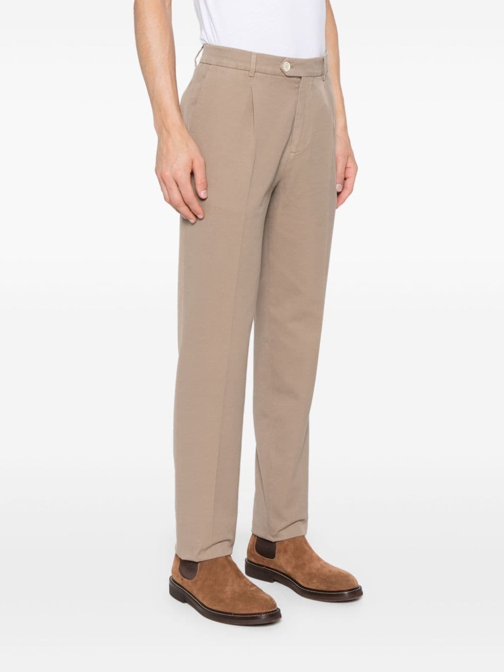 BRUNELLO CUCINELLI Cotton Twill Trousers for Men - Classic Fit