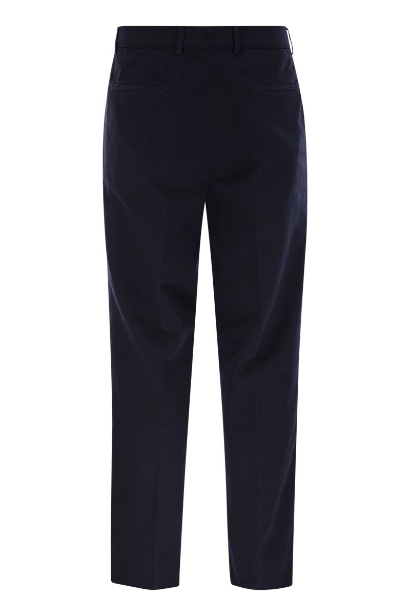 BRUNELLO CUCINELLI Leisure Fit Trousers in Garment-Dyed Cotton Velvet with Darts