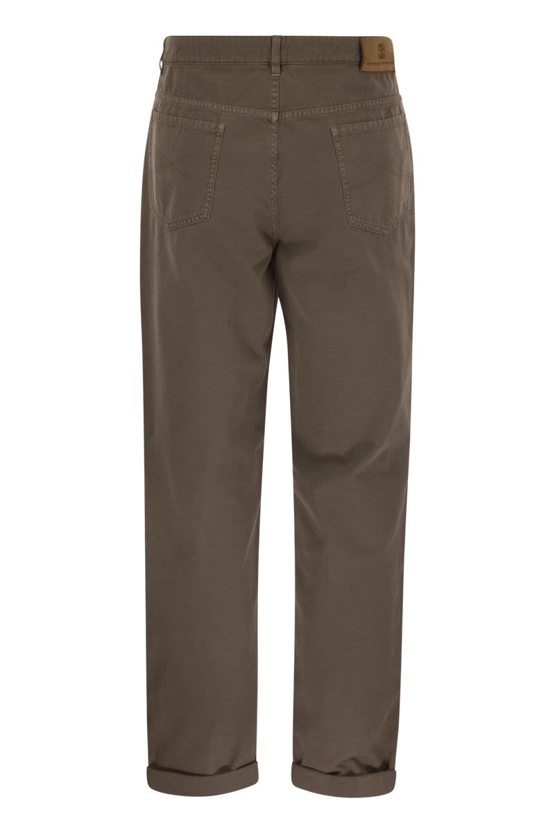 BRUNELLO CUCINELLI Five-Pocket Cotton Gabardine Pants for Men
