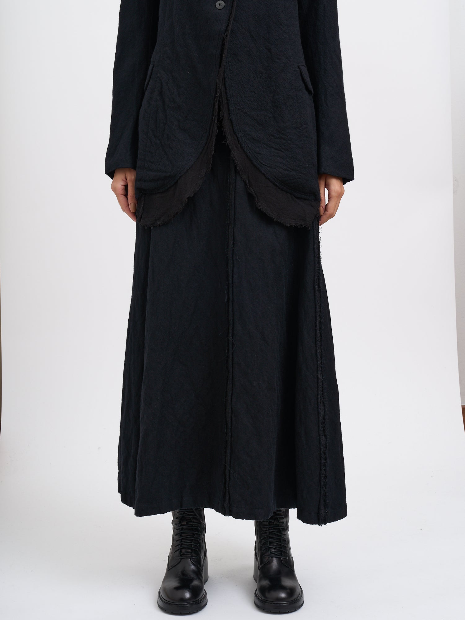 MARC LE BIHAN Long Cotton and Wool Skirt - Size 38