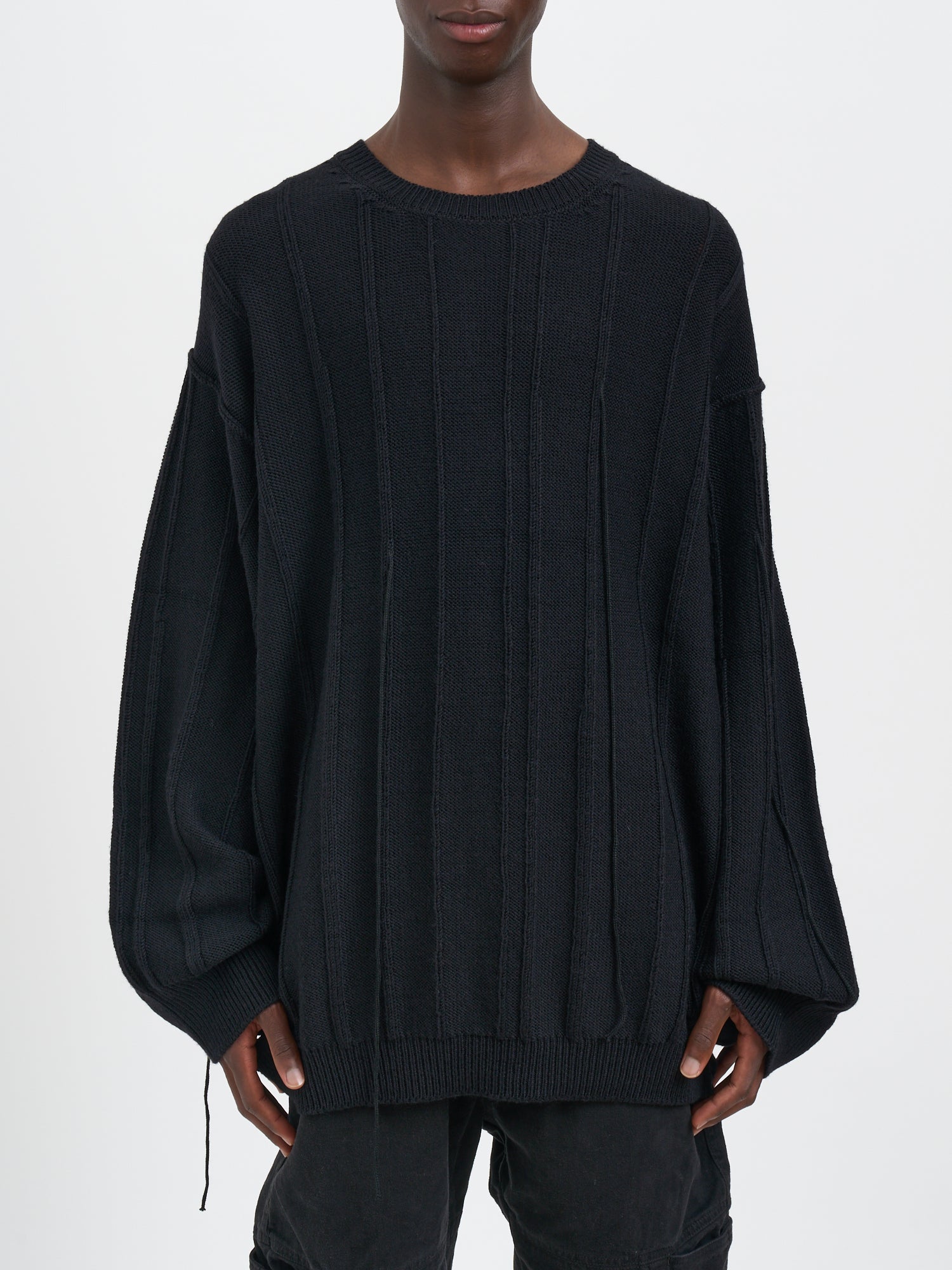 ANDREA YA'AQOV Oversized Wool Crew Neck Sweater - Size M
