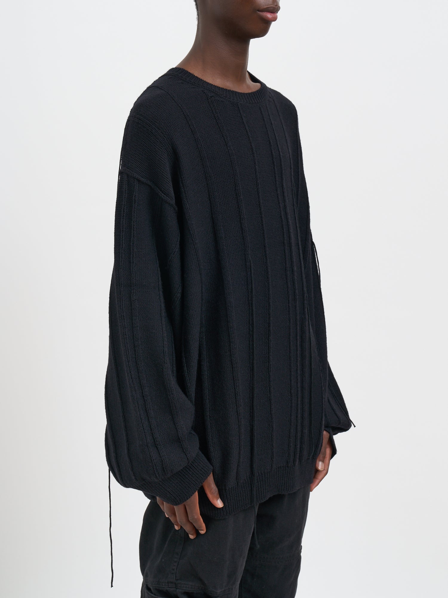 ANDREA YA'AQOV Oversized Wool Crew Neck Sweater - Size M