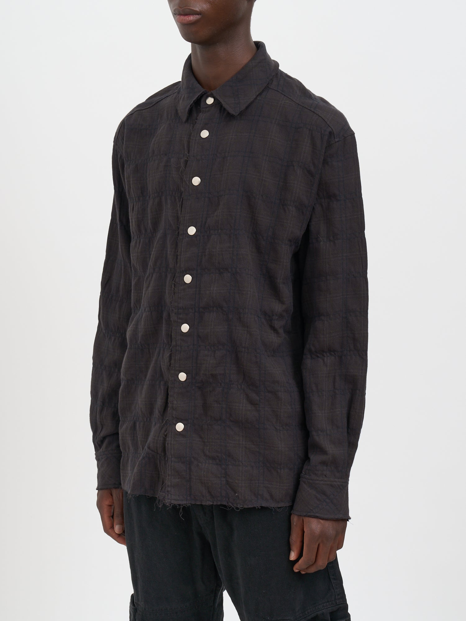 ANDREA YA'AQOV Wool Blend Shirt with Clip Buttons - Size M