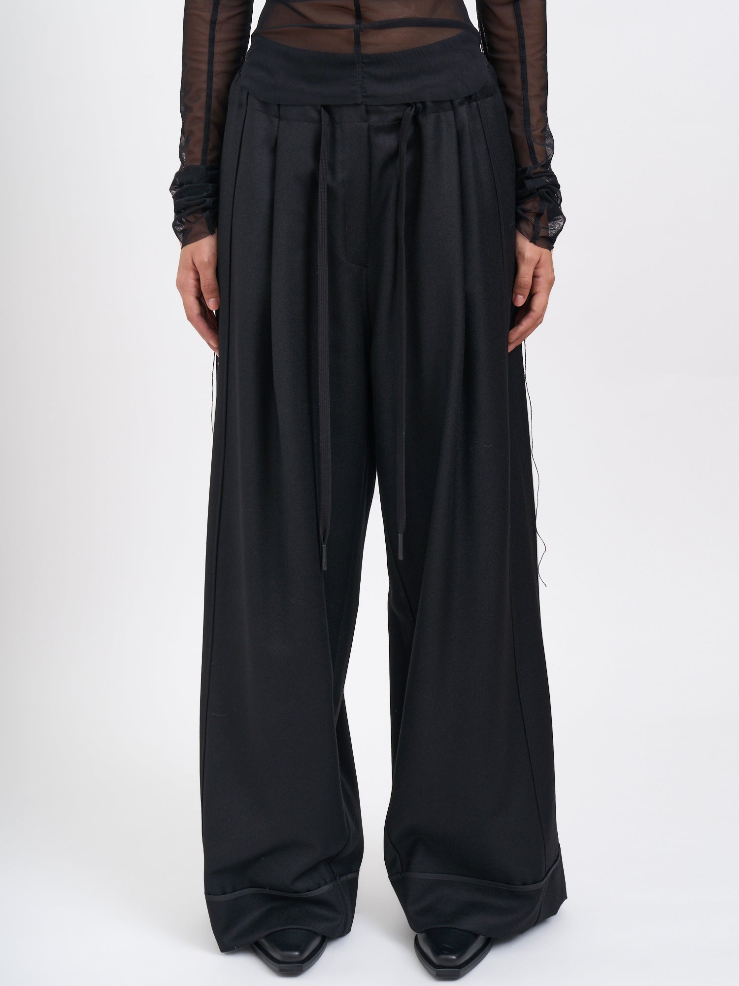 ANDREA YA'AQOV Wide Trouser with Drawstring Waist - Size S