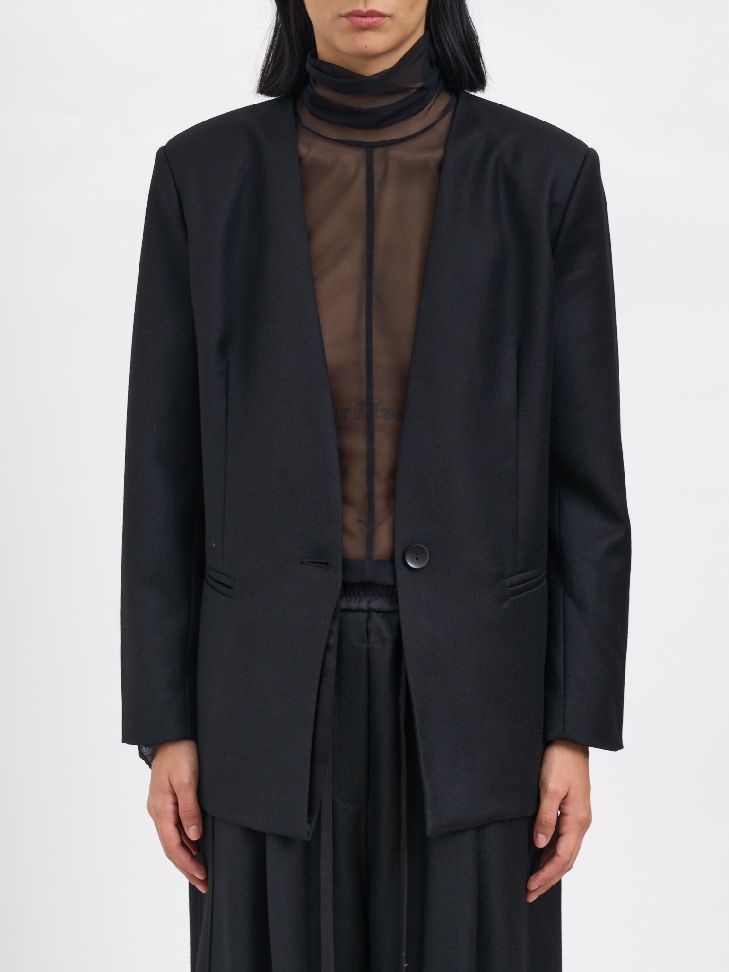 ANDREA YA'AQOV V-Neck Virgin Wool Jacket - Size S