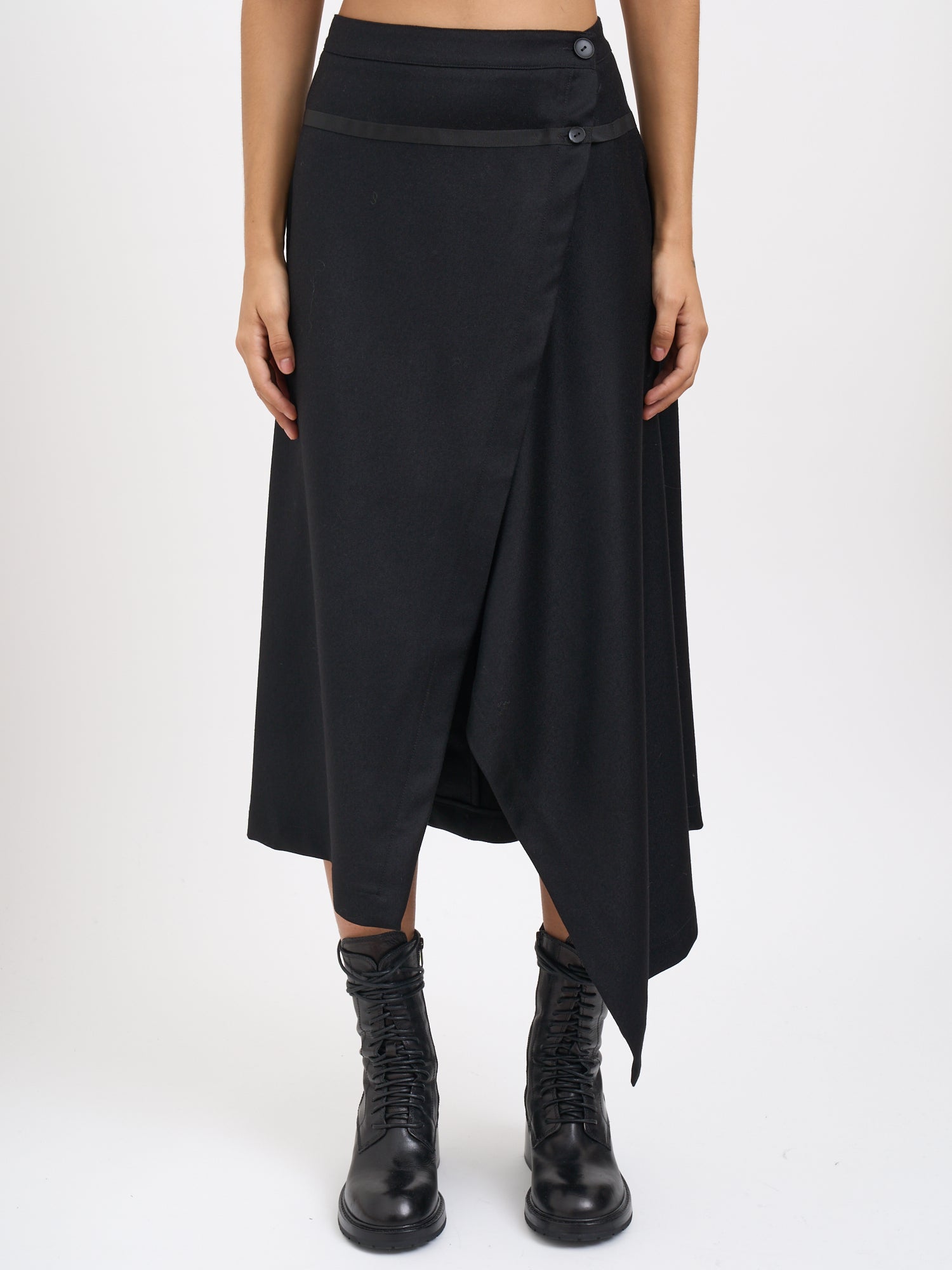 ANDREA YA'AQOV Virgin Wool Midi Skirt for Women