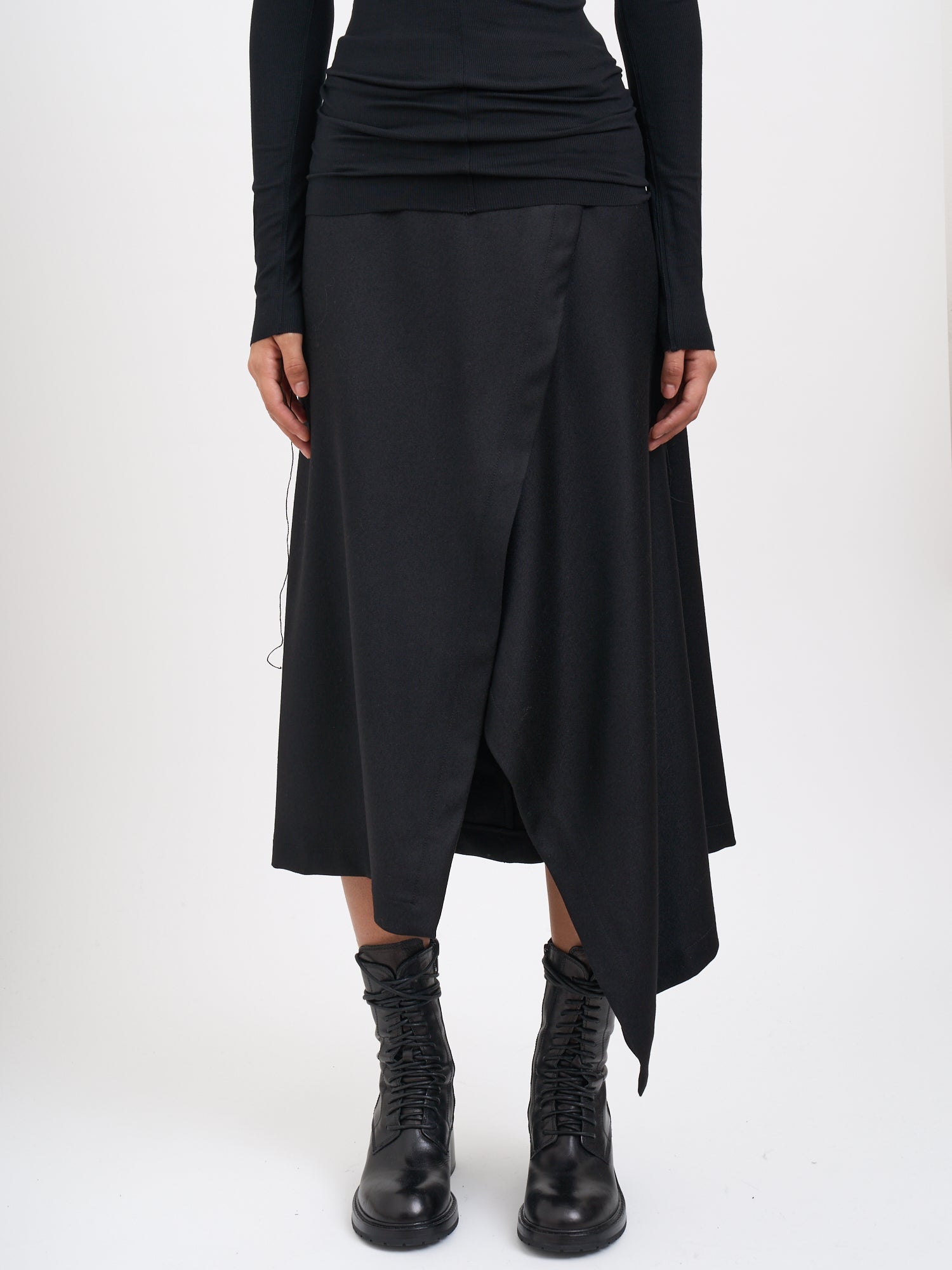 ANDREA YA'AQOV Virgin Wool Midi Skirt for Women