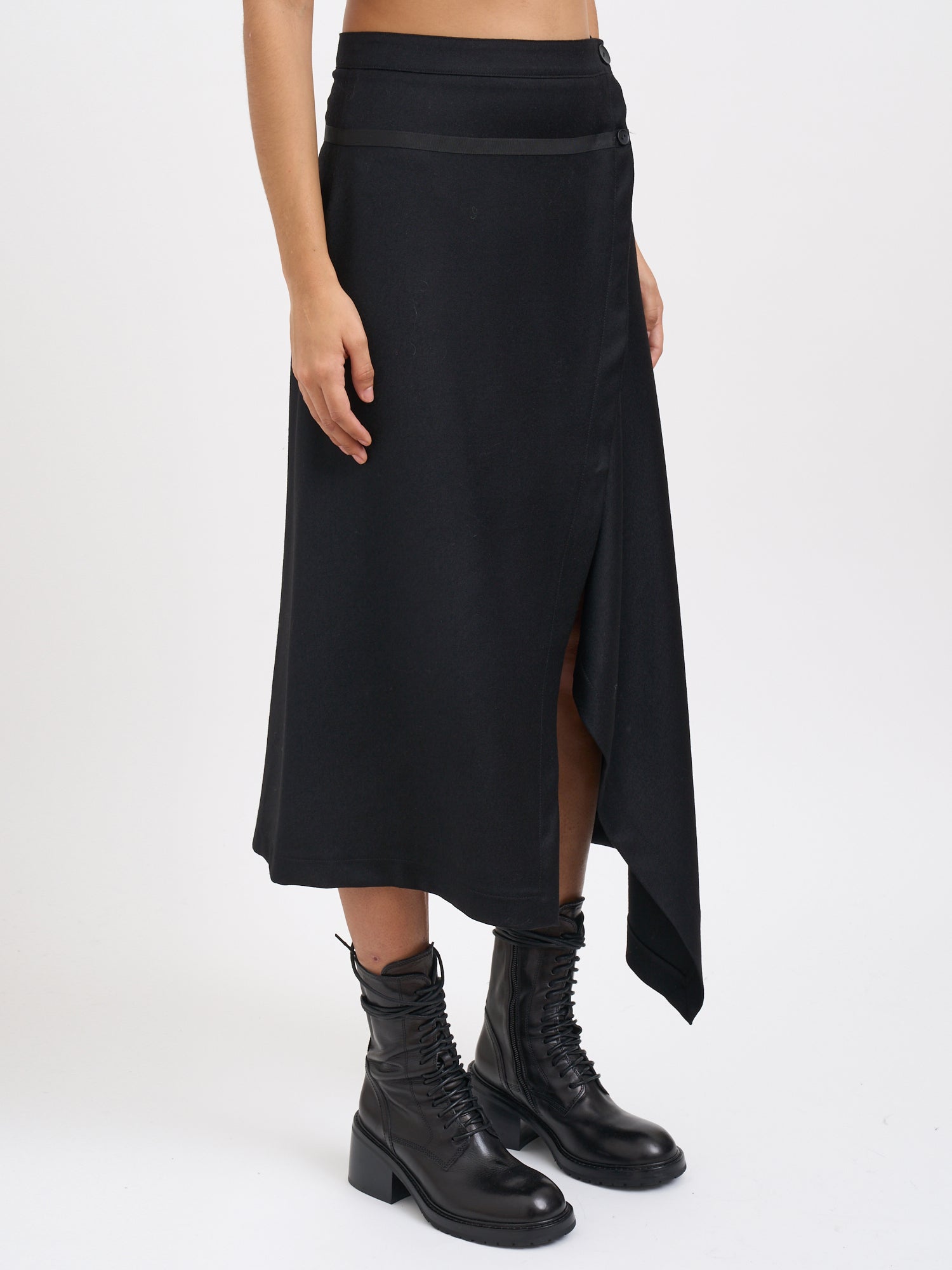 ANDREA YA'AQOV Virgin Wool Midi Skirt for Women