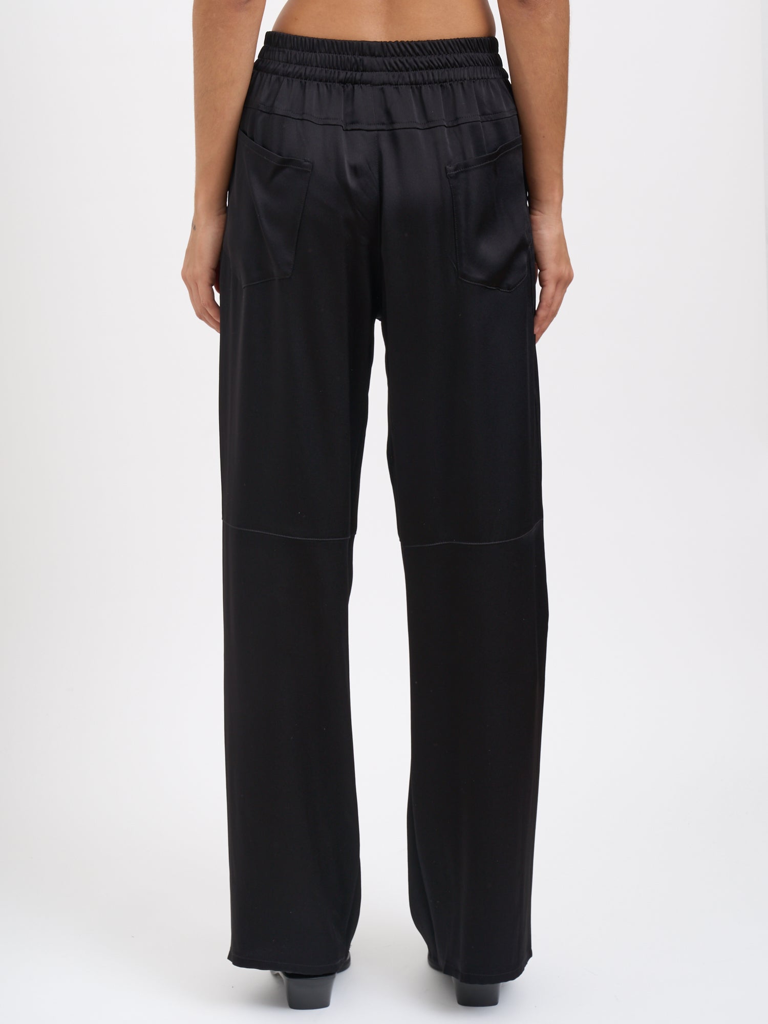 ANDREA YA'AQOV Wide Leg Trousers with Drawstring Waist - Size S