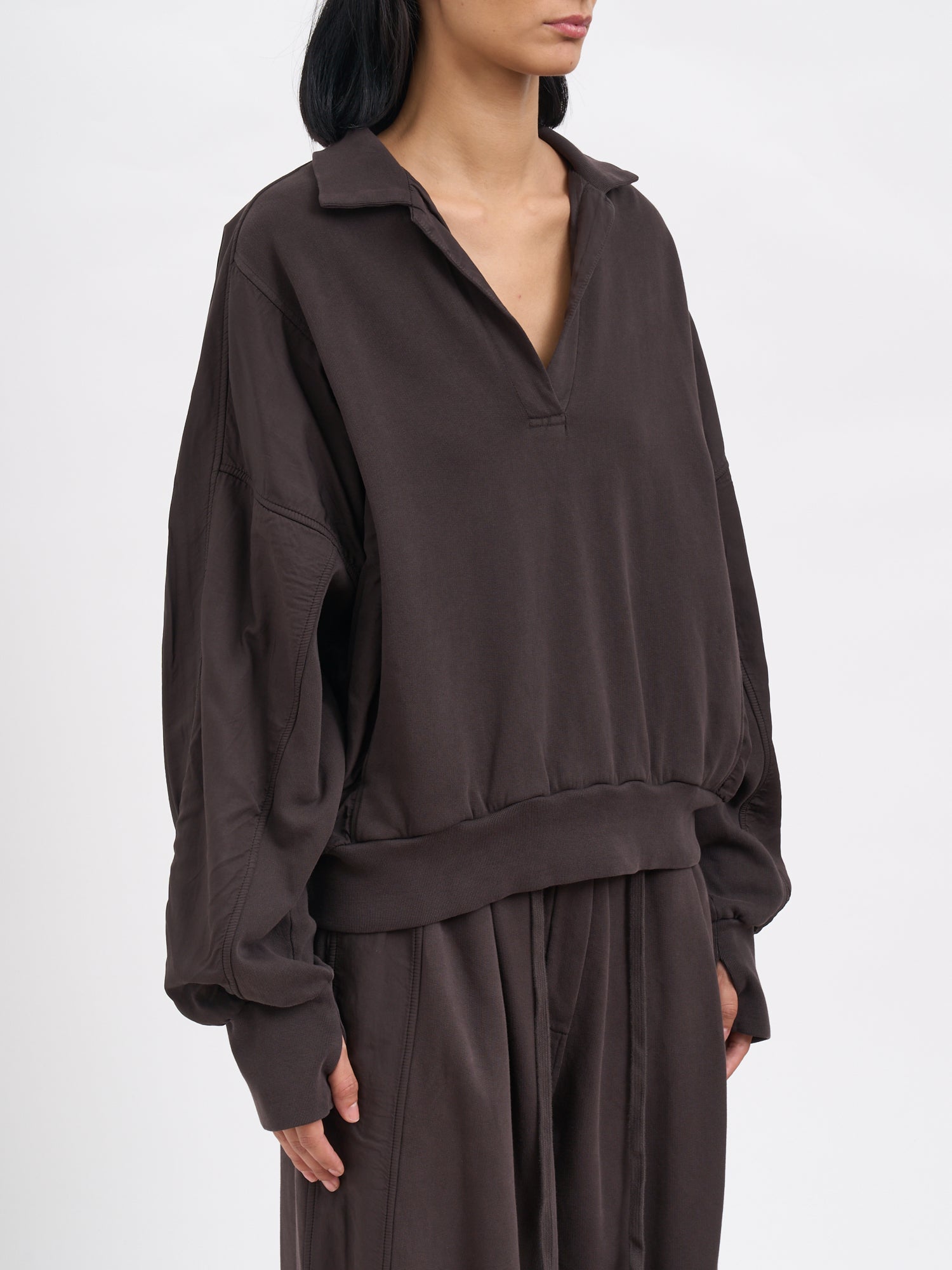 ANDREA YA'AQOV Women's Cotton Polo Sweatshirt - Size S