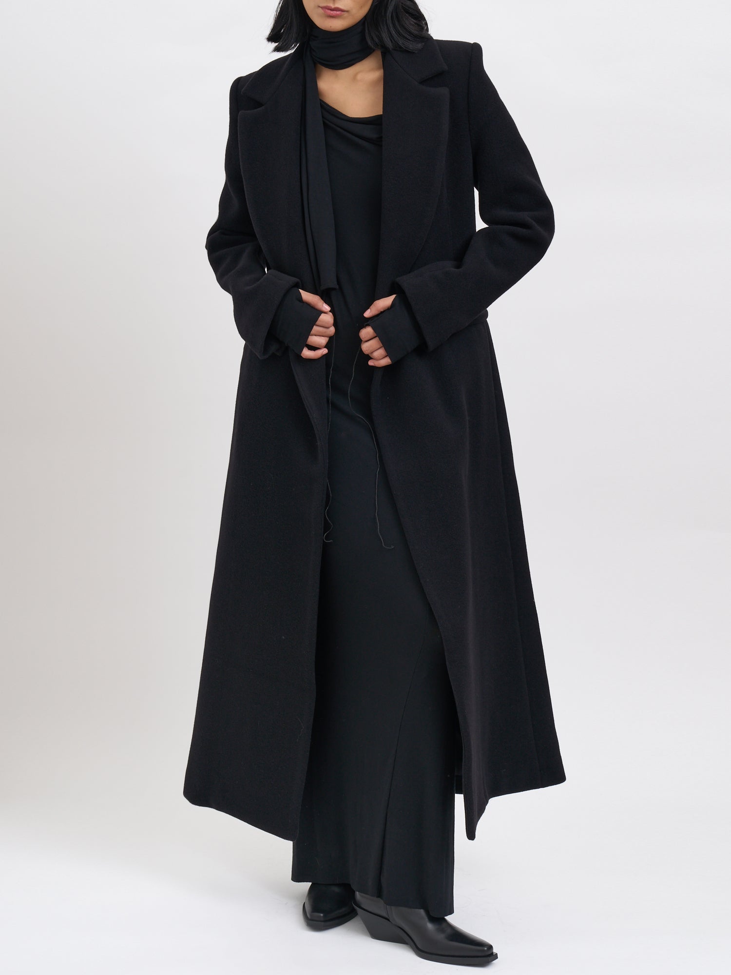 ANDREA YA'AQOV Long Wool and Cashmere Jacket - Size S