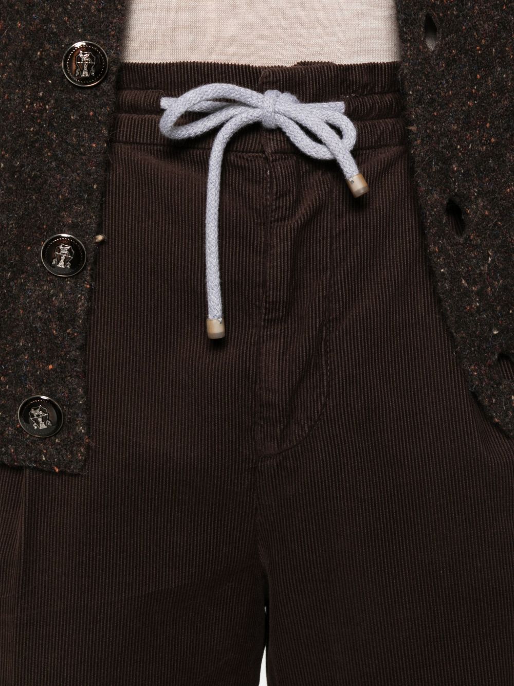 BRUNELLO CUCINELLI Men's Velvet Trousers with Elasticated Drawstring Waistband